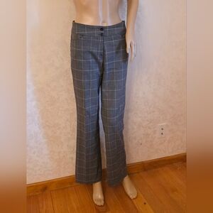 Chic Gray and Black Plaid Trousers